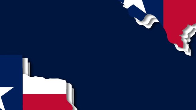 Texas Map Flag Background Loop with Patriotic Colors and Lone Star Graphic.