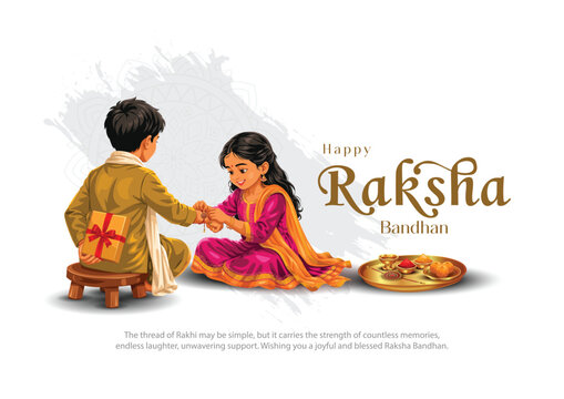 beautiful raksha bandhan festival greeting card India. editable abstract vector illustration design