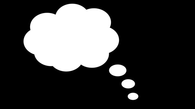 Thinking cloud thought bubble icon wiggle animation