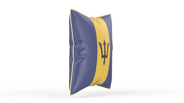 Pillow with the flag of Barbados on white background