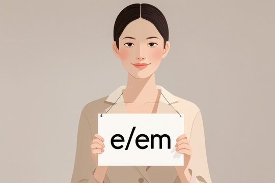 Non-binary person holds poster with new pronouns E Em, reflect gender identity AI Generative