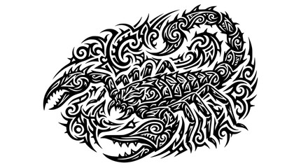 Fototapeta premium Tribal Scorpion Tattoo Design Isolated