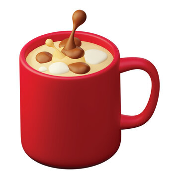 3d rendering icon Hot cocoa