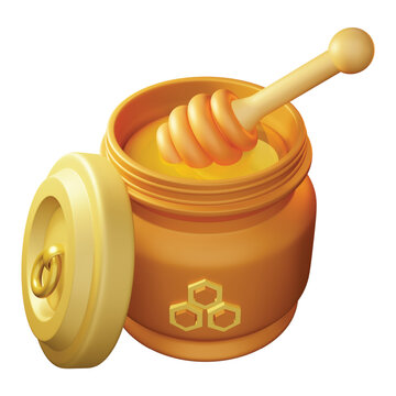 3d rendering icon Honey jar
