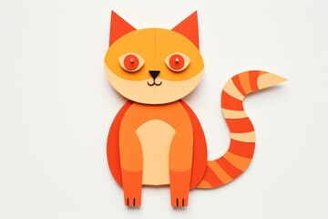 Naklejka premium Orange cat mammal art toy.