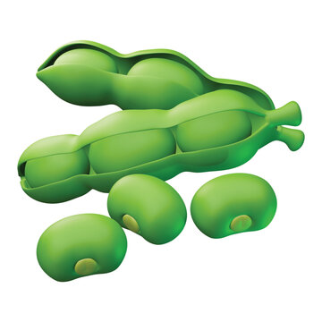 3d rendering icon Green beans