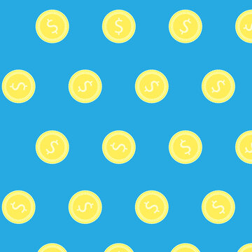 Golden coin vector pattern