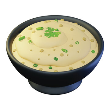 3d rendering icon Mashed potatoes