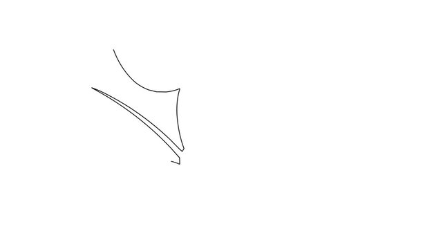 Holly leaves and berry continuous line art drawing appearing on white background festive botanical animation illustration for holiday season greeting card design.