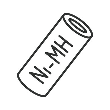 Ni-MH battery energy icon in line design. Battery, energy, power, ni-mh, rechargeable, electricity, electric on white background vector. Ni-MH battery editable stroke icon
