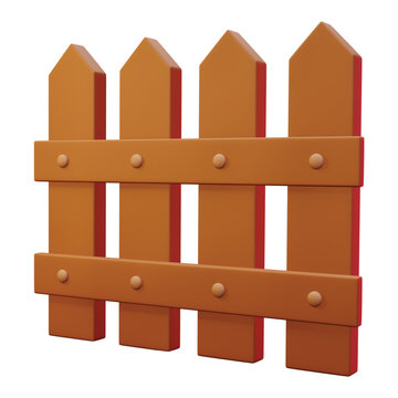 3d rendering icon Fence gate