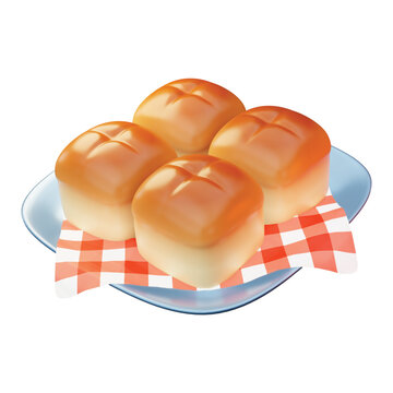 3d rendering icon Dinner rolls