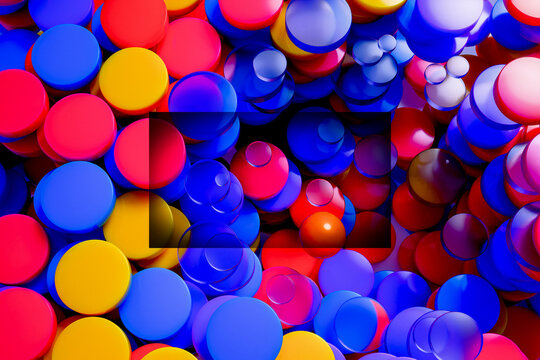 Colorful abstract digital rendering of overlapping circles