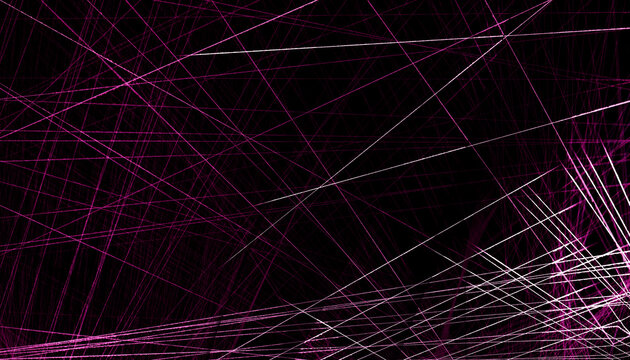 Abstract intersecting purple lines on a dark background creating
