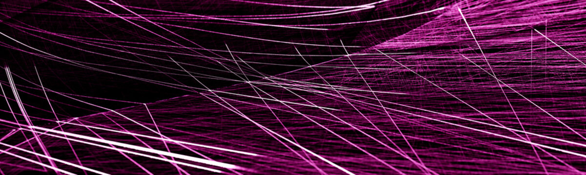 Purple abstract glowing lines create a dynamic digital network pattern
