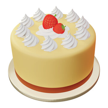 3d rendering icon Cheese cake