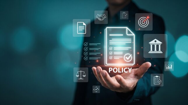Digital corporate policy and compliance management concept for governance and rules compliance governance regulation corporate management guidelines business document security procedure