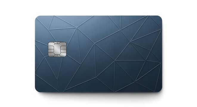 Blue Geometric Textured Credit Card Template