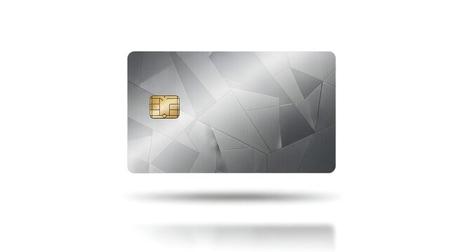 Metallic Silver Geometric Credit Card Template