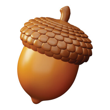 3d rendering icon Acorn nut