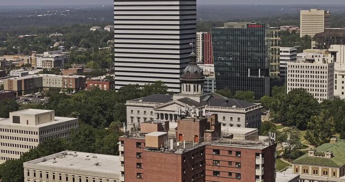 Columbia South Carolina Aerial v51 telephoto birdseye flyover around downtown and the South Carolina State House - Shot with Mavic 3 Pro Cine - Oct 3rd 2023