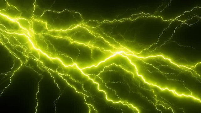 Slow-twisting green-yellow plasma with glowing trails and energy waves