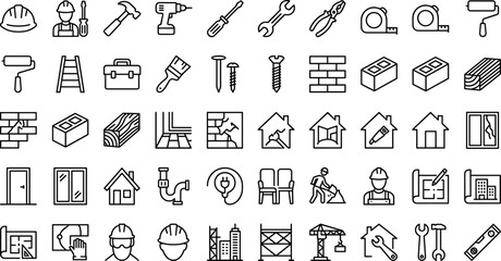 House construction building tools repair and home renovation line iconHouse construction building tools repair and home renovation line icon © AFIZUL