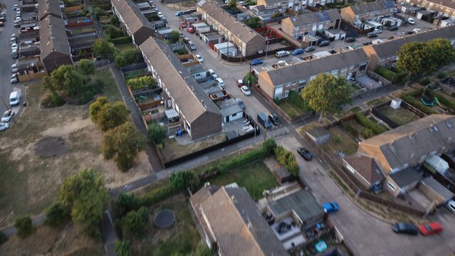 aerial view of industrial fire reservoir road hull
