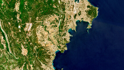 Provence-Alpes-Côte d’Azur, France on open data satellite image © M. Jurzyk