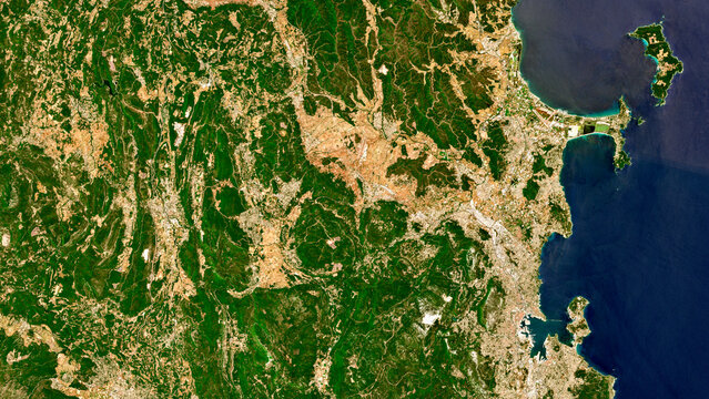 Southern France on open data satellite image