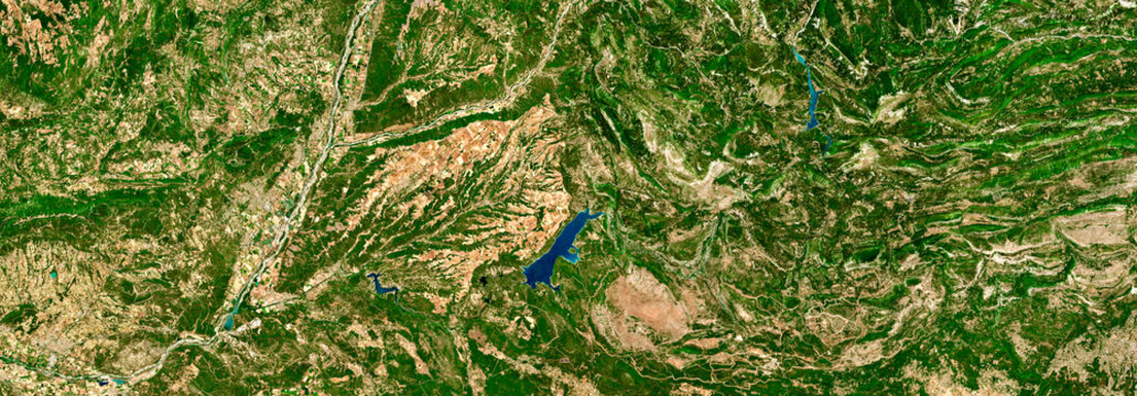 French Riviera and Mediterranean coast on open data satellite image
