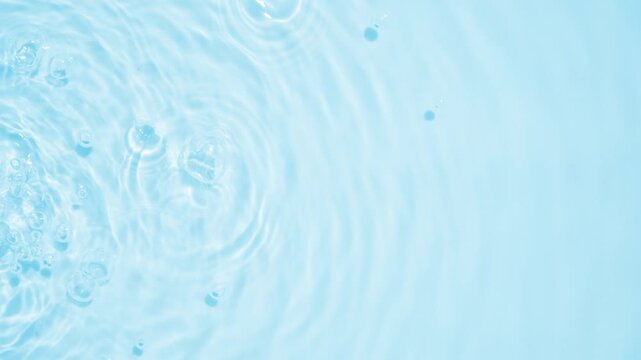 Abstract transparent water shadow surface texture natural ripple on blue background