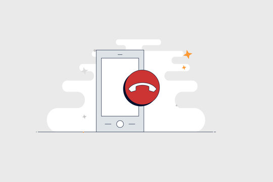 Mobile phone with hang up icon for ended calls and call controls.