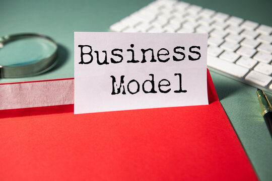 Business Model text on paper