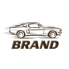 Fototapeta premium Classic muscle car profile logo.