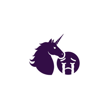 Unicorn head next to crying face silhouette