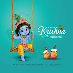 dahi handi Hindu festival of happy  lord shree krishna god born janmashtami. abstract vector illustration design © arun
