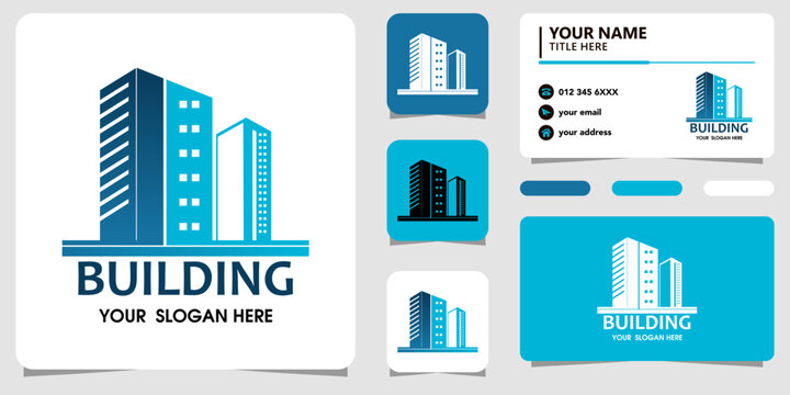 Modern Building Logo with Skyscraper and Real Estate Architecture