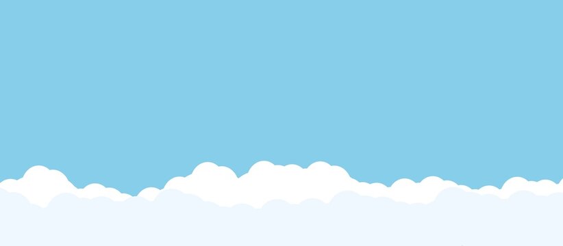 A bright blue sky with a fluffy white cloud formation along the bottom edge.