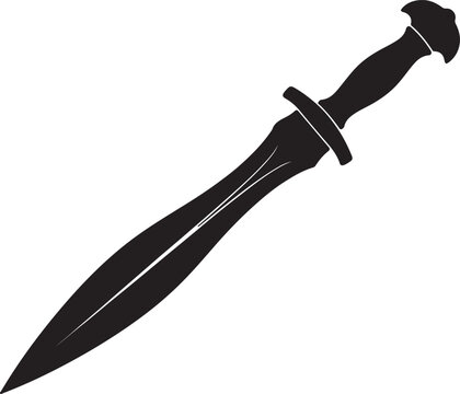 Classic gladius style short sword silhouette with broad blade for ancient roman combat use.