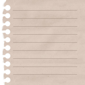 Light beige notebook page. Suitable for journaling, scrapbooking, note-taking, background elements, and creative craft design projects.
