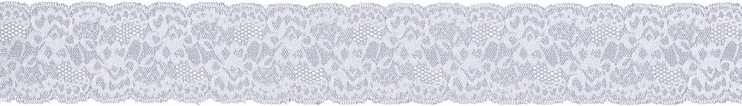 Seamless white floral lace ribbon border