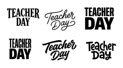 Obraz premium Teacher-Day Typography Collection, Teacher Appreciation Design, Educator Celebration Lettering, School Event Graphic, Classroom Poster, Printable Teacher Artwork