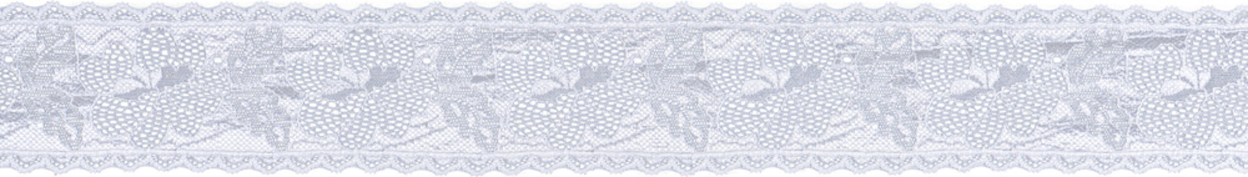 Vintage white floral lace ribbon trim isolated on transparent background