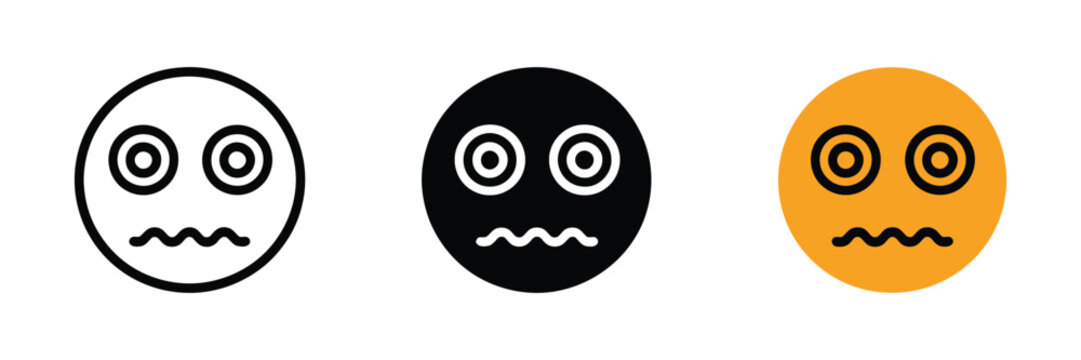 dizzy emoji icon with spiral eyes and confused facial expression for reaction