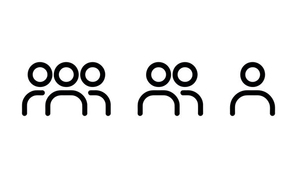 Simple family icons showing different group sizes