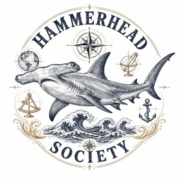 Hammerhead Society Vintage Shark T Shirt Graphic