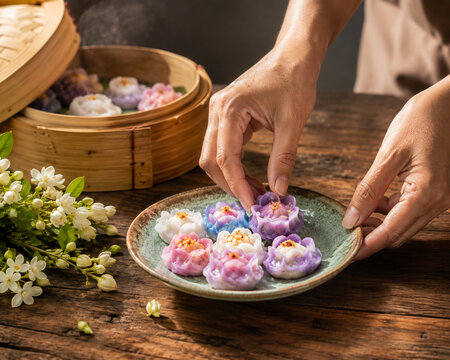 Artisanal Handmade Thai Chor Muang Dumpling Presentation