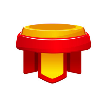 Gold rank badge podium game interface element isolated on transparent background