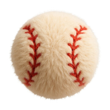 PNG Furry baseball with red stitching.